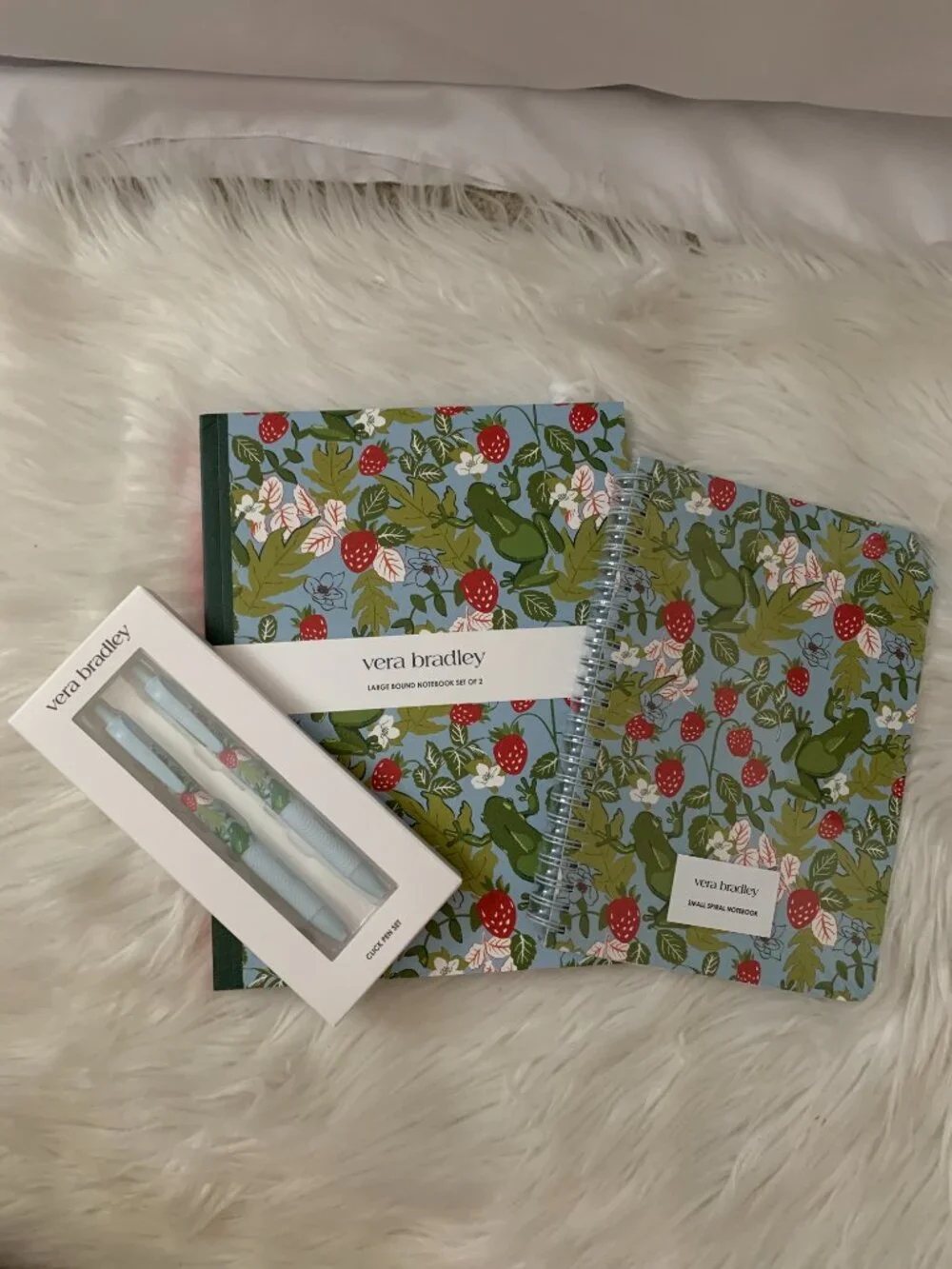 VERA BRADLEY Frogberry Garden Blue Office Supplies SET (6 PIECES SET)